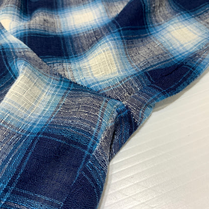 【現状渡し品】【メンズ】 Wrangler ラングラー WESTERN L/S CHECK SHIRT VINTAGE ウエスタン ロングスリーブ チェックシャツ 長袖 トップス ヴィンテージ 145-260809-ko-24-tei サイズ：15 1/2 カラー：ブルー 万代Net店