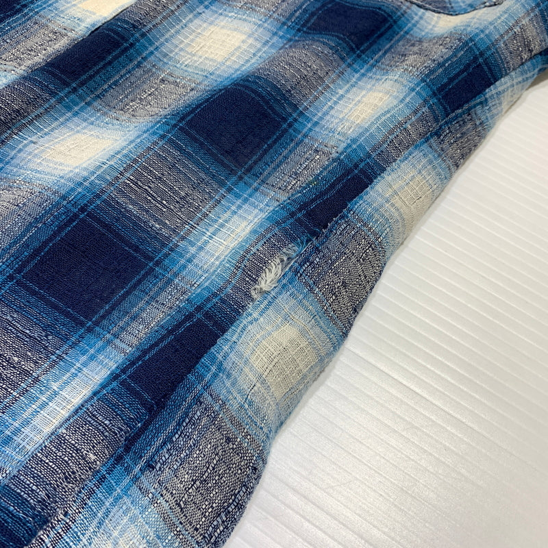 【現状渡し品】【メンズ】 Wrangler ラングラー WESTERN L/S CHECK SHIRT VINTAGE ウエスタン ロングスリーブ チェックシャツ 長袖 トップス ヴィンテージ 145-260809-ko-24-tei サイズ：15 1/2 カラー：ブルー 万代Net店