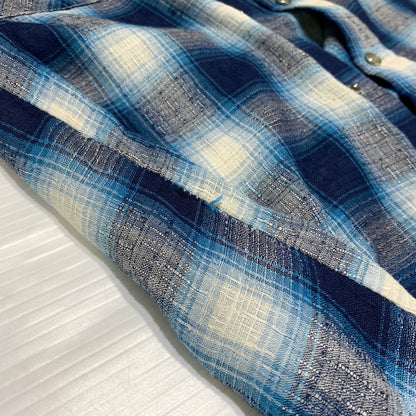 【現状渡し品】【メンズ】 Wrangler ラングラー WESTERN L/S CHECK SHIRT VINTAGE ウエスタン ロングスリーブ チェックシャツ 長袖 トップス ヴィンテージ 145-260809-ko-24-tei サイズ：15 1/2 カラー：ブルー 万代Net店