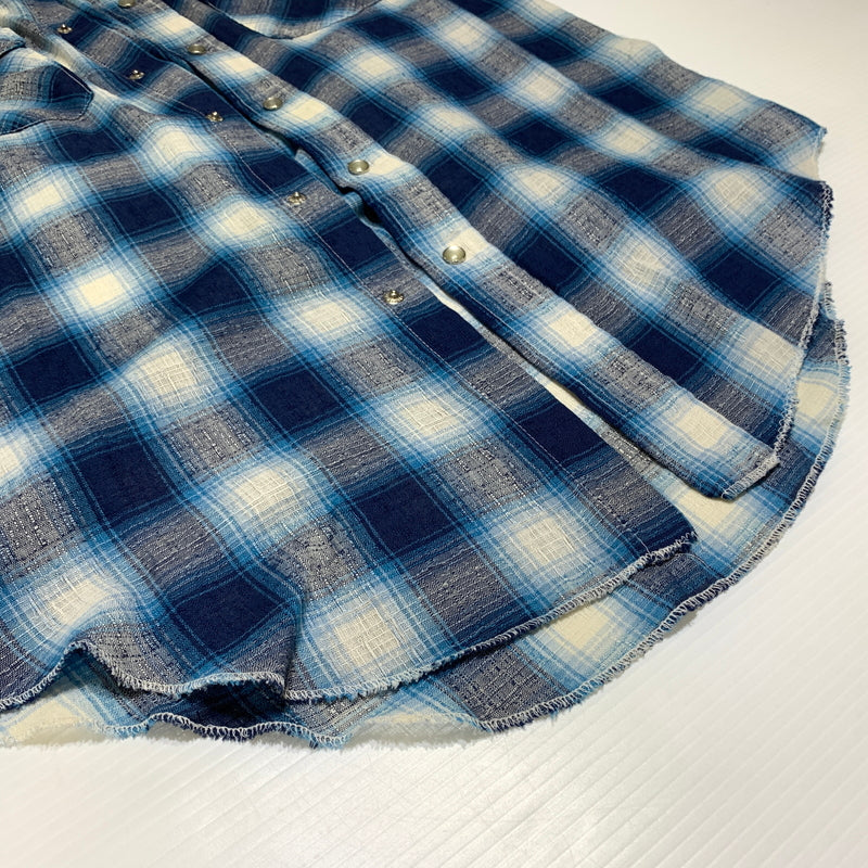 【現状渡し品】【メンズ】 Wrangler ラングラー WESTERN L/S CHECK SHIRT VINTAGE ウエスタン ロングスリーブ チェックシャツ 長袖 トップス ヴィンテージ 145-260809-ko-24-tei サイズ：15 1/2 カラー：ブルー 万代Net店