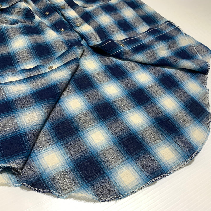 【現状渡し品】【メンズ】 Wrangler ラングラー WESTERN L/S CHECK SHIRT VINTAGE ウエスタン ロングスリーブ チェックシャツ 長袖 トップス ヴィンテージ 145-260809-ko-24-tei サイズ：15 1/2 カラー：ブルー 万代Net店