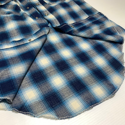 【現状渡し品】【メンズ】 Wrangler ラングラー WESTERN L/S CHECK SHIRT VINTAGE ウエスタン ロングスリーブ チェックシャツ 長袖 トップス ヴィンテージ 145-260809-ko-24-tei サイズ：15 1/2 カラー：ブルー 万代Net店