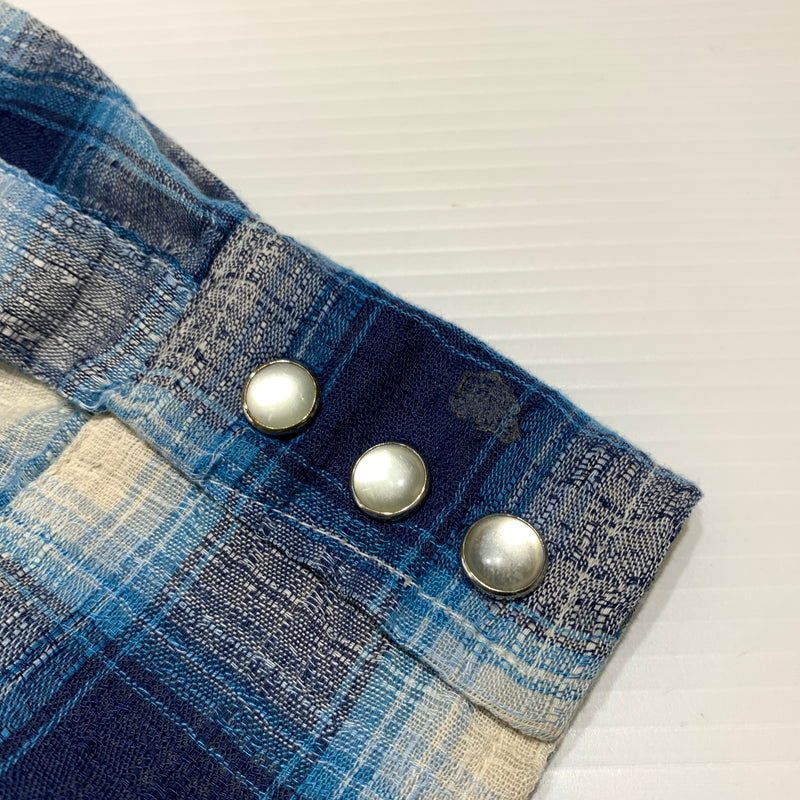 【現状渡し品】【メンズ】 Wrangler ラングラー WESTERN L/S CHECK SHIRT VINTAGE ウエスタン ロングスリーブ チェックシャツ 長袖 トップス ヴィンテージ 145-260809-ko-24-tei サイズ：15 1/2 カラー：ブルー 万代Net店
