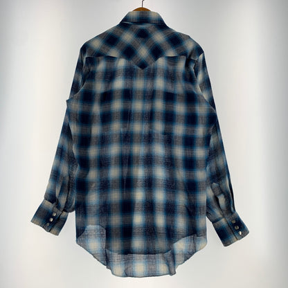 【現状渡し品】【メンズ】 Wrangler ラングラー WESTERN L/S CHECK SHIRT VINTAGE ウエスタン ロングスリーブ チェックシャツ 長袖 トップス ヴィンテージ 145-260809-ko-24-tei サイズ：15 1/2 カラー：ブルー 万代Net店