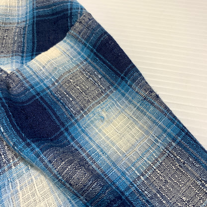 【現状渡し品】【メンズ】 Wrangler ラングラー WESTERN L/S CHECK SHIRT VINTAGE ウエスタン ロングスリーブ チェックシャツ 長袖 トップス ヴィンテージ 145-260809-ko-24-tei サイズ：15 1/2 カラー：ブルー 万代Net店