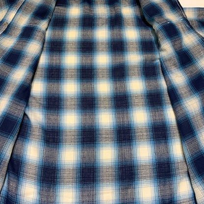 【現状渡し品】【メンズ】 Wrangler ラングラー WESTERN L/S CHECK SHIRT VINTAGE ウエスタン ロングスリーブ チェックシャツ 長袖 トップス ヴィンテージ 145-260809-ko-24-tei サイズ：15 1/2 カラー：ブルー 万代Net店