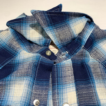 【現状渡し品】【メンズ】 Wrangler ラングラー WESTERN L/S CHECK SHIRT VINTAGE ウエスタン ロングスリーブ チェックシャツ 長袖 トップス ヴィンテージ 145-260809-ko-24-tei サイズ：15 1/2 カラー：ブルー 万代Net店