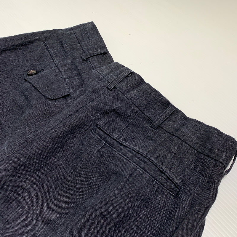 【現状渡し品】【メンズ】 COMME des GARCONS HOMME コムデギャルソンオム LINEN PANTS HS-11019M リネンパンツ ボトムス スラックスパンツ 151-260809-ko-33-tei サイズ：M カラー：グレー系/インディゴ系 万代Net店