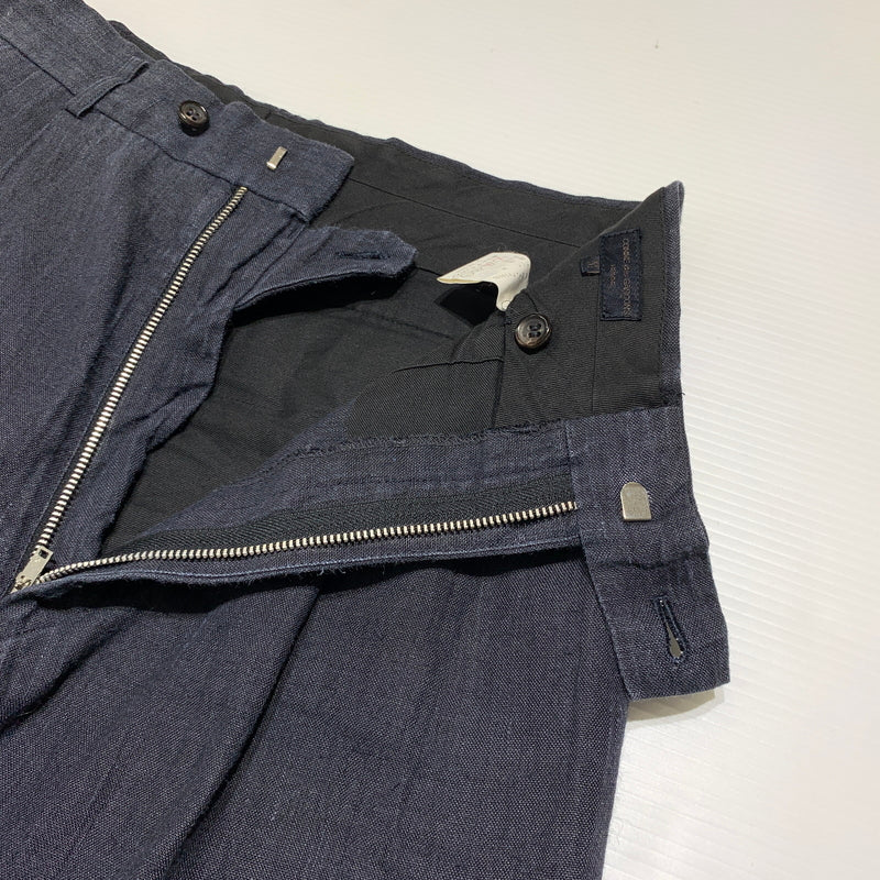 【現状渡し品】【メンズ】 COMME des GARCONS HOMME コムデギャルソンオム LINEN PANTS HS-11019M リネンパンツ ボトムス スラックスパンツ 151-260809-ko-33-tei サイズ：M カラー：グレー系/インディゴ系 万代Net店