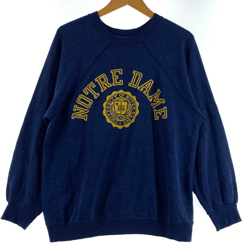 【中古品】【メンズ】 CHAMPION チャンピオン 80’s VINTAGE NORTLE DAME SWEAT 80年代 ヴィンテージ ノートル ダム スウェット 長袖 トップス トレーナー 145-260809-sa-15-tei サイズ：不明 カラー：ネイビー 万代Net店