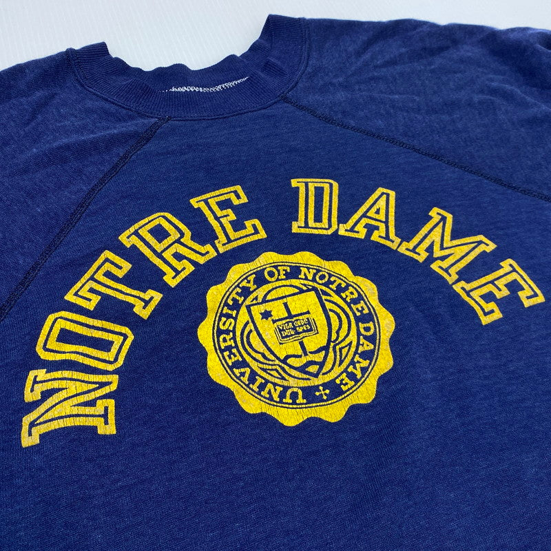 【中古品】【メンズ】 CHAMPION チャンピオン 80’s VINTAGE NORTLE DAME SWEAT 80年代 ヴィンテージ ノートル ダム スウェット 長袖 トップス トレーナー 145-260809-sa-15-tei サイズ：不明 カラー：ネイビー 万代Net店