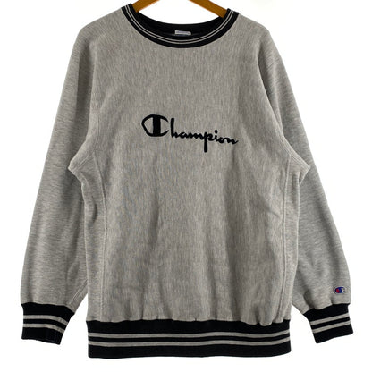 【中古品】【メンズ】 CHAMPION チャンピオン 90’s REVERSE WEAVE RIB BORDER SWEAT 90年代 リバース ウェーブ リブ ボーダー スウェット 長袖 トップス トレーナー 145-260809-sa-12-tei サイズ：L カラー：グレー 万代Net店