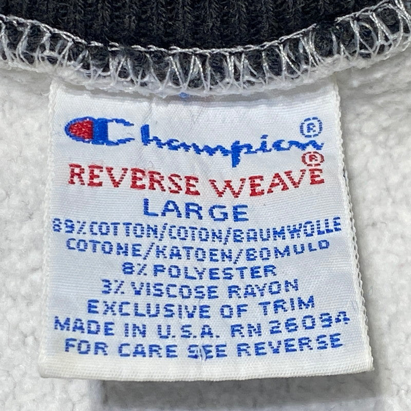 【中古品】【メンズ】 CHAMPION チャンピオン 90’s REVERSE WEAVE RIB BORDER SWEAT 90年代 リバース ウェーブ リブ ボーダー スウェット 長袖 トップス トレーナー 145-260809-sa-12-tei サイズ：L カラー：グレー 万代Net店