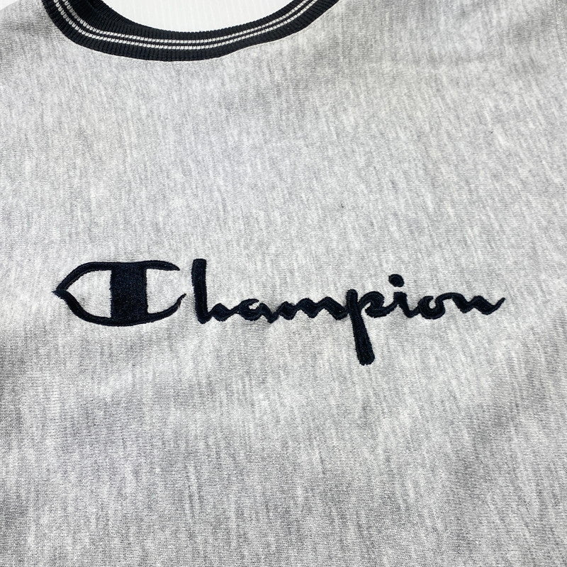 【中古品】【メンズ】 CHAMPION チャンピオン 90’s REVERSE WEAVE RIB BORDER SWEAT 90年代 リバース ウェーブ リブ ボーダー スウェット 長袖 トップス トレーナー 145-260809-sa-12-tei サイズ：L カラー：グレー 万代Net店