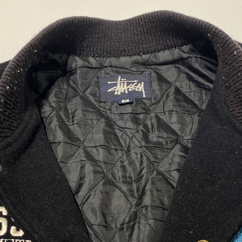 【現状渡し品】【メンズ】 STUSSY ステューシー 90’s BIG 4 STUDIUM JEACKET 90年代 ビッグ 4 スタジアム ジャケット アウター 142-260809-sa-07-tei サイズ：M カラー：ブラック 万代Net店