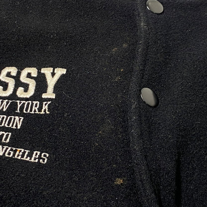 【現状渡し品】【メンズ】 STUSSY ステューシー 90’s BIG 4 STUDIUM JEACKET 90年代 ビッグ 4 スタジアム ジャケット アウター 142-260809-sa-07-tei サイズ：M カラー：ブラック 万代Net店