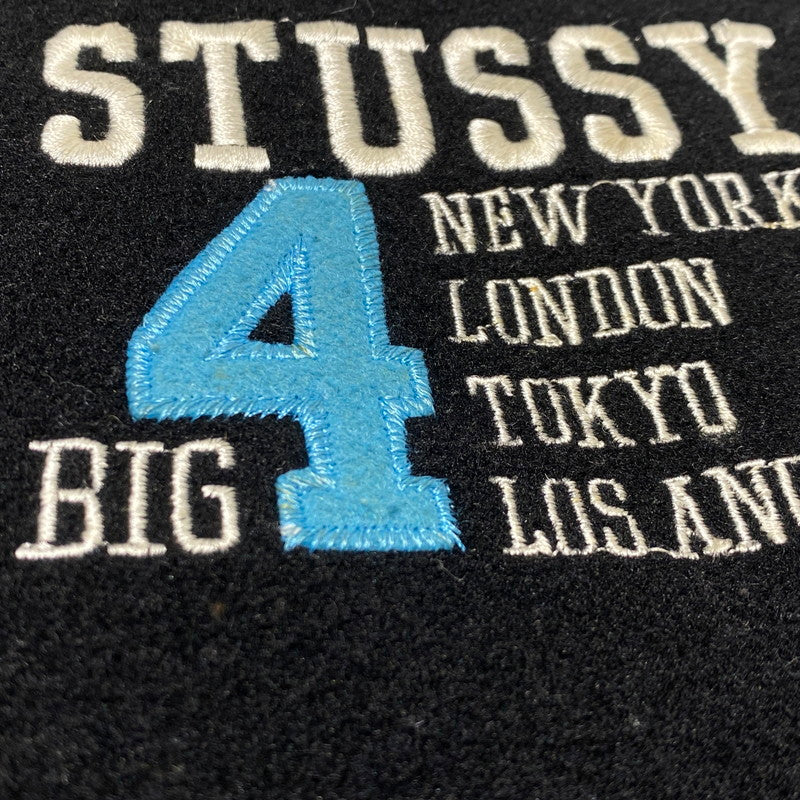 【現状渡し品】【メンズ】 STUSSY ステューシー 90’s BIG 4 STUDIUM JEACKET 90年代 ビッグ 4 スタジアム ジャケット アウター 142-260809-sa-07-tei サイズ：M カラー：ブラック 万代Net店