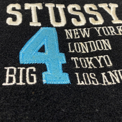 【現状渡し品】【メンズ】 STUSSY ステューシー 90’s BIG 4 STUDIUM JEACKET 90年代 ビッグ 4 スタジアム ジャケット アウター 142-260809-sa-07-tei サイズ：M カラー：ブラック 万代Net店
