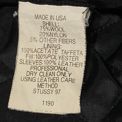 【現状渡し品】【メンズ】 STUSSY ステューシー 90’s BIG 4 STUDIUM JEACKET 90年代 ビッグ 4 スタジアム ジャケット アウター 142-260809-sa-07-tei サイズ：M カラー：ブラック 万代Net店
