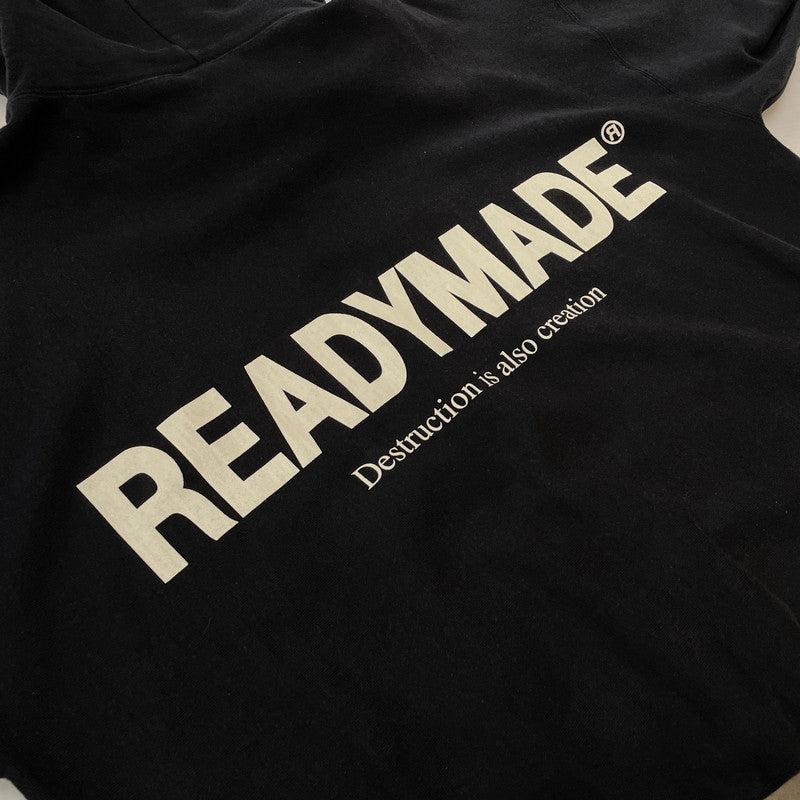 【中古品】【メンズ】 READY MADE レディメイド HOODIE SMILE RE-CO-BK-00-00-245 フーディー スマイル トップス プルオーバーパーカー 142-260817-ss-03-tei サイズ：XL カラー：ブラック 万代Net店