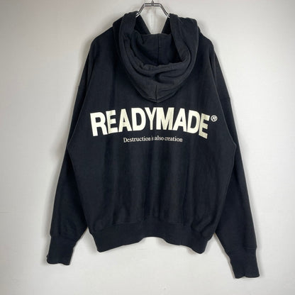 【中古品】【メンズ】 READY MADE レディメイド HOODIE SMILE RE-CO-BK-00-00-245 フーディー スマイル トップス プルオーバーパーカー 142-260817-ss-03-tei サイズ：XL カラー：ブラック 万代Net店