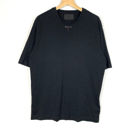 【中古品】【メンズ】 PRADA プラダ TRIANGLE LOGO S/S TEE UJN861 S232 240 トライアングル ロゴ ショートスリーブ Tシャツ 半袖 トップス 141-260812-ko-15-tei サイズ：L カラー：ブラック 万代Net店