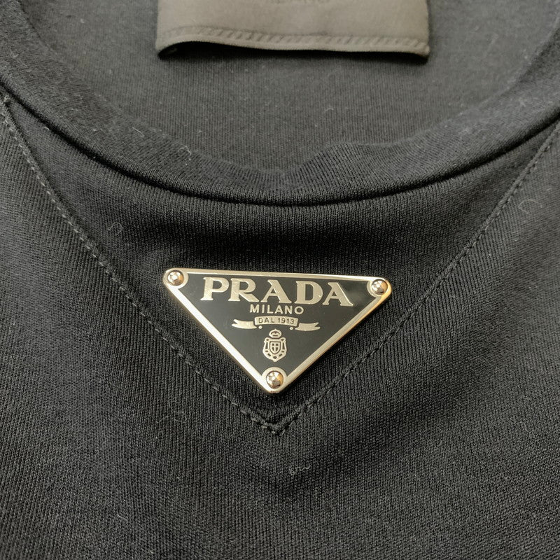 【中古品】【メンズ】 PRADA プラダ TRIANGLE LOGO S/S TEE UJN861 S232 240 トライアングル ロゴ ショートスリーブ Tシャツ 半袖 トップス 141-260812-ko-15-tei サイズ：L カラー：ブラック 万代Net店