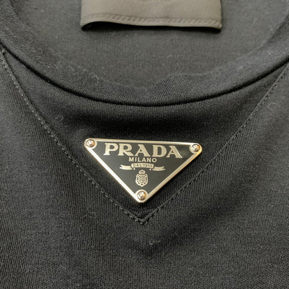 【中古品】【メンズ】 PRADA プラダ TRIANGLE LOGO S/S TEE UJN861 S232 240 トライアングル ロゴ ショートスリーブ Tシャツ 半袖 トップス 141-260812-ko-15-tei サイズ：L カラー：ブラック 万代Net店