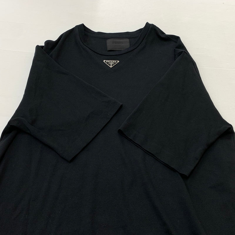 【中古品】【メンズ】 PRADA プラダ TRIANGLE LOGO S/S TEE UJN861 S232 240 トライアングル ロゴ ショートスリーブ Tシャツ 半袖 トップス 141-260812-ko-15-tei サイズ：L カラー：ブラック 万代Net店