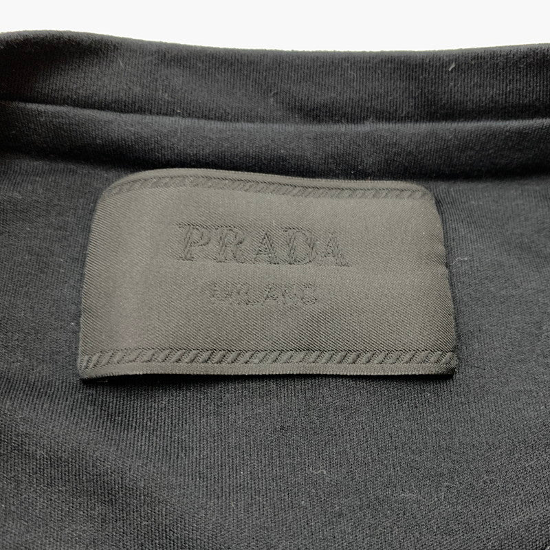【中古品】【メンズ】 PRADA プラダ TRIANGLE LOGO S/S TEE UJN861 S232 240 トライアングル ロゴ ショートスリーブ Tシャツ 半袖 トップス 141-260812-ko-15-tei サイズ：L カラー：ブラック 万代Net店