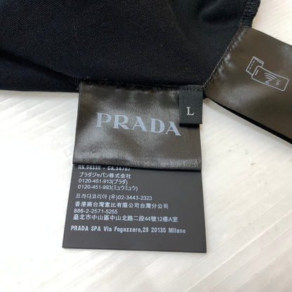 【中古品】【メンズ】 PRADA プラダ TRIANGLE LOGO S/S TEE UJN861 S232 240 トライアングル ロゴ ショートスリーブ Tシャツ 半袖 トップス 141-260812-ko-15-tei サイズ：L カラー：ブラック 万代Net店
