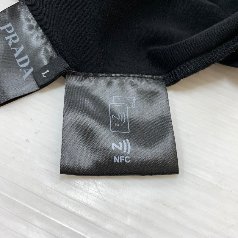 【中古品】【メンズ】 PRADA プラダ TRIANGLE LOGO S/S TEE UJN861 S232 240 トライアングル ロゴ ショートスリーブ Tシャツ 半袖 トップス 141-260812-ko-15-tei サイズ：L カラー：ブラック 万代Net店
