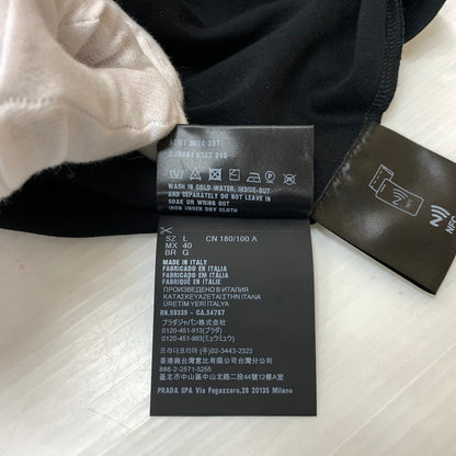 【中古品】【メンズ】 PRADA プラダ TRIANGLE LOGO S/S TEE UJN861 S232 240 トライアングル ロゴ ショートスリーブ Tシャツ 半袖 トップス 141-260812-ko-15-tei サイズ：L カラー：ブラック 万代Net店