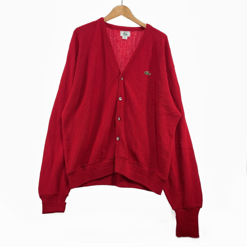 【中古品】【メンズ】 IZOD LACOSTE アイゾッド ラコステ 80's ACRYLIC KNIT BUTTON CARDIGAN VINTAGE 80年代 アクリル ニット ボタン カーディガン 長袖 トップス ヴィンテージ 145-260828-yo-04-teih サイズ：XL カラー：レッド 万代Net店