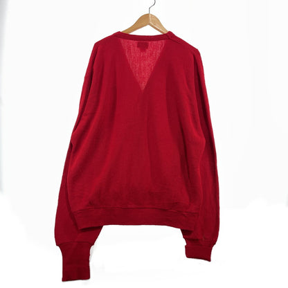 【中古品】【メンズ】 IZOD LACOSTE アイゾッド ラコステ 80's ACRYLIC KNIT BUTTON CARDIGAN VINTAGE 80年代 アクリル ニット ボタン カーディガン 長袖 トップス ヴィンテージ 145-260828-yo-04-teih サイズ：XL カラー：レッド 万代Net店