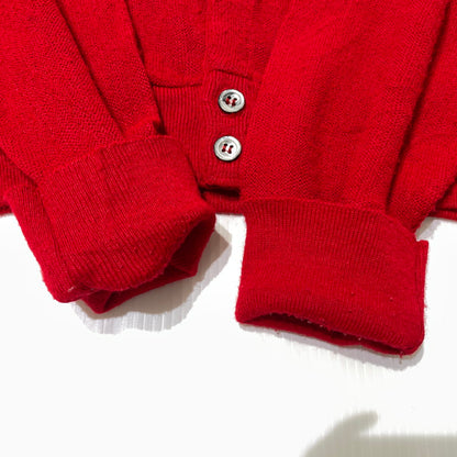 【中古品】【メンズ】 IZOD LACOSTE アイゾッド ラコステ 80's ACRYLIC KNIT BUTTON CARDIGAN VINTAGE 80年代 アクリル ニット ボタン カーディガン 長袖 トップス ヴィンテージ 145-260828-yo-04-teih サイズ：XL カラー：レッド 万代Net店