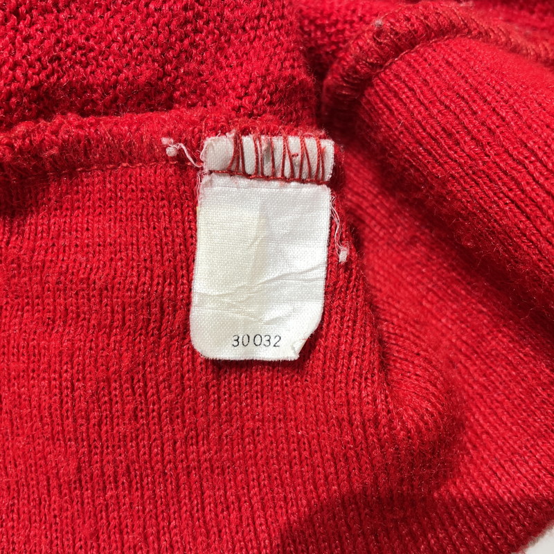 【中古品】【メンズ】 IZOD LACOSTE アイゾッド ラコステ 80's ACRYLIC KNIT BUTTON CARDIGAN VINTAGE 80年代 アクリル ニット ボタン カーディガン 長袖 トップス ヴィンテージ 145-260828-yo-04-teih サイズ：XL カラー：レッド 万代Net店