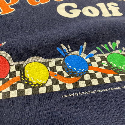 【中古品】【メンズ】 SOFFE ソフィー 80's VINTAGE PUTT-PUTT GOLF SWEAT 80年代 ヴィンテージ パットパット ゴルフ スウェット 長袖 トップス トレーナー 145-260829-sa-07-tei サイズ：L カラー：ネイビー 万代Net店