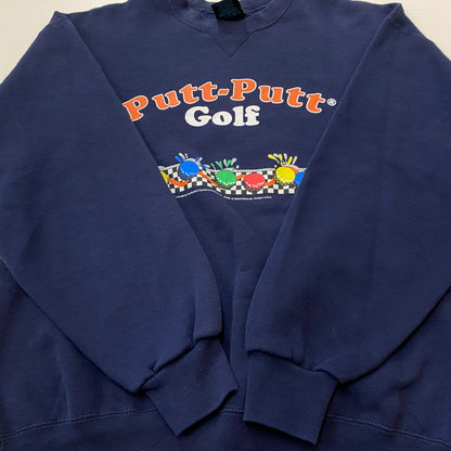 【中古品】【メンズ】 SOFFE ソフィー 80's VINTAGE PUTT-PUTT GOLF SWEAT 80年代 ヴィンテージ パットパット ゴルフ スウェット 長袖 トップス トレーナー 145-260829-sa-07-tei サイズ：L カラー：ネイビー 万代Net店