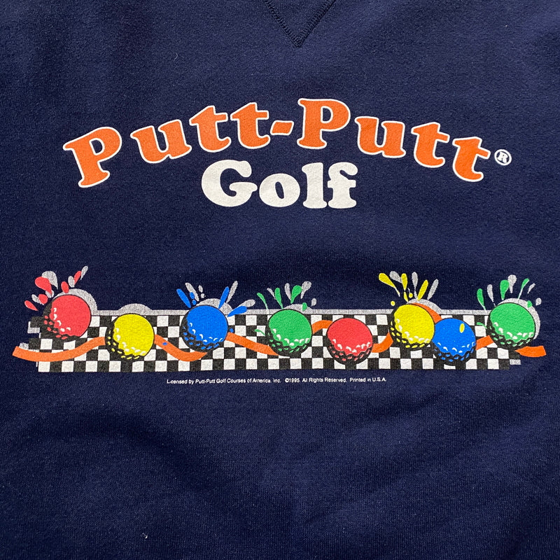 【中古品】【メンズ】 SOFFE ソフィー 80's VINTAGE PUTT-PUTT GOLF SWEAT 80年代 ヴィンテージ パットパット ゴルフ スウェット 長袖 トップス トレーナー 145-260829-sa-07-tei サイズ：L カラー：ネイビー 万代Net店