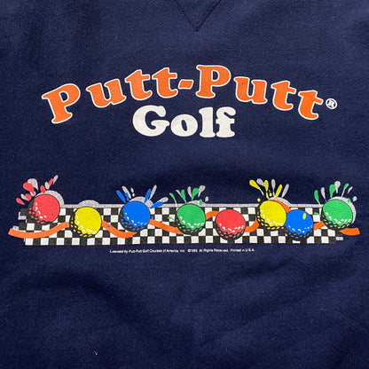 【中古品】【メンズ】 SOFFE ソフィー 80's VINTAGE PUTT-PUTT GOLF SWEAT 80年代 ヴィンテージ パットパット ゴルフ スウェット 長袖 トップス トレーナー 145-260829-sa-07-tei サイズ：L カラー：ネイビー 万代Net店