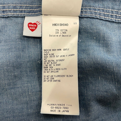 【中古品】【メンズ】 HUMANMADE ヒューマンメイド CHAMBRAY S/S SHIRT HM31SH040 シャンブレー ショートスリーブシャツ 半袖トップス 142-260817-ss-02-tei サイズ：L カラー：インディゴ 万代Net店