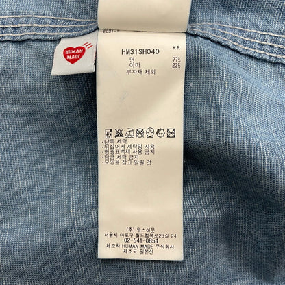 【中古品】【メンズ】 HUMANMADE ヒューマンメイド CHAMBRAY S/S SHIRT HM31SH040 シャンブレー ショートスリーブシャツ 半袖トップス 142-260817-ss-02-tei サイズ：L カラー：インディゴ 万代Net店
