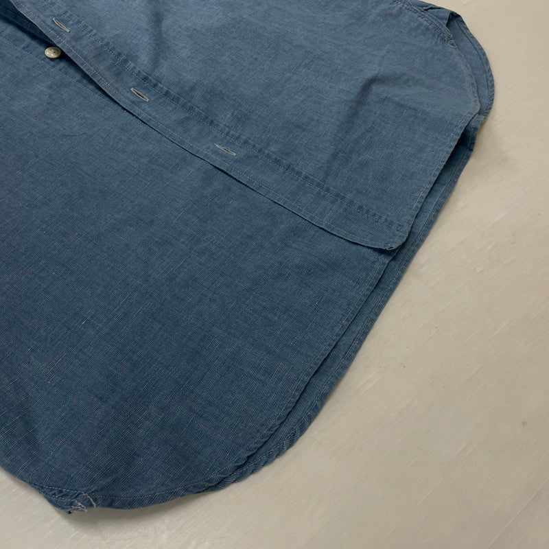 【中古品】【メンズ】 HUMANMADE ヒューマンメイド CHAMBRAY S/S SHIRT HM31SH040 シャンブレー ショートスリーブシャツ 半袖トップス 142-260817-ss-02-tei サイズ：L カラー：インディゴ 万代Net店