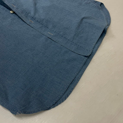 【中古品】【メンズ】 HUMANMADE ヒューマンメイド CHAMBRAY S/S SHIRT HM31SH040 シャンブレー ショートスリーブシャツ 半袖トップス 142-260817-ss-02-tei サイズ：L カラー：インディゴ 万代Net店