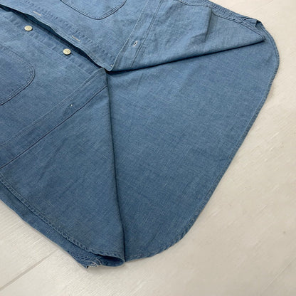 【中古品】【メンズ】 HUMANMADE ヒューマンメイド CHAMBRAY S/S SHIRT HM31SH040 シャンブレー ショートスリーブシャツ 半袖トップス 142-260817-ss-02-tei サイズ：L カラー：インディゴ 万代Net店