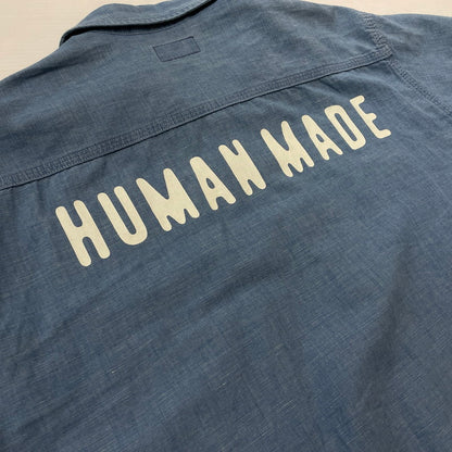 【中古品】【メンズ】 HUMANMADE ヒューマンメイド CHAMBRAY S/S SHIRT HM31SH040 シャンブレー ショートスリーブシャツ 半袖トップス 142-260817-ss-02-tei サイズ：L カラー：インディゴ 万代Net店