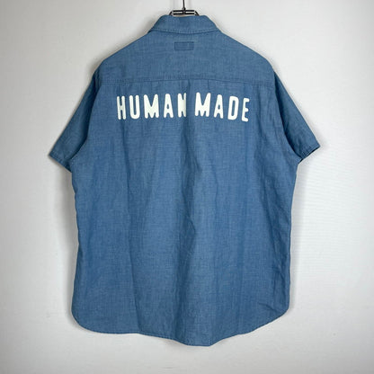 【中古品】【メンズ】 HUMANMADE ヒューマンメイド CHAMBRAY S/S SHIRT HM31SH040 シャンブレー ショートスリーブシャツ 半袖トップス 142-260817-ss-02-tei サイズ：L カラー：インディゴ 万代Net店