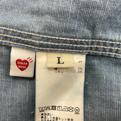 【中古品】【メンズ】 HUMANMADE ヒューマンメイド CHAMBRAY S/S SHIRT HM31SH040 シャンブレー ショートスリーブシャツ 半袖トップス 142-260817-ss-02-tei サイズ：L カラー：インディゴ 万代Net店