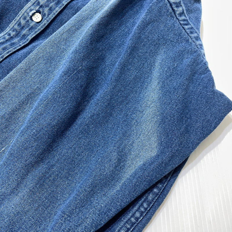 【中古品】【メンズ】 POLO by RALPH LAUREN ポロバイラルフローレン LS B.D. DENIM SHIRT ロングスリーブ ボタンダウン デニムシャツ 長袖 トップス 147-260811-yo-05-tei サイズ：M カラー：インディゴ 万代Net店